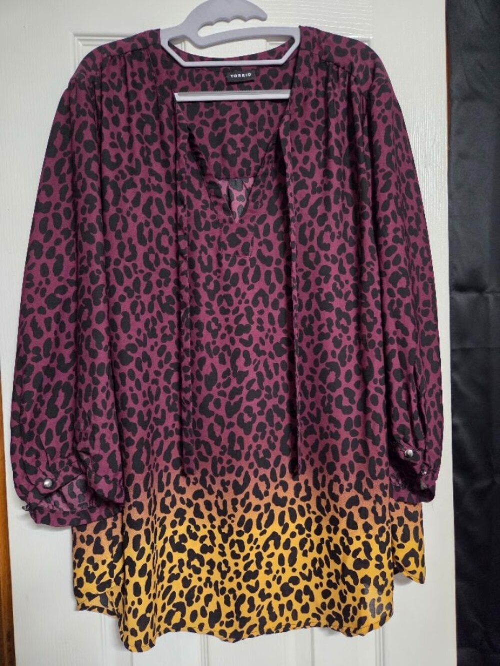 Torrid Ombré Leopard Print Georgette Blouse 2X 18/20